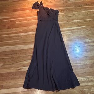 Bari Jay Y2K Dress style #644 Size 10 Brown One Shoulder Formal Gown W/Tag